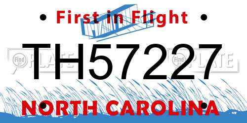 TH57227 North Carolina License Plate