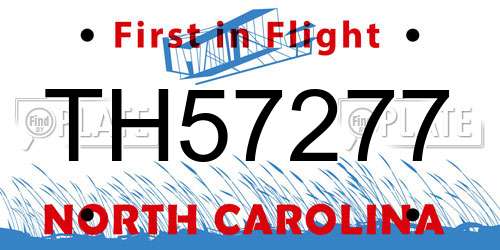 TH57277 North Carolina License Plate