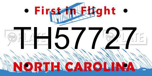 TH57727 North Carolina License Plate
