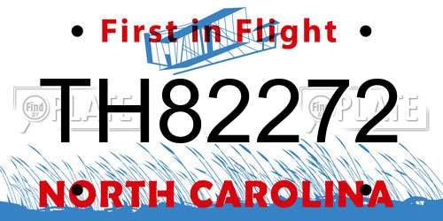 TH82272 North Carolina License Plate