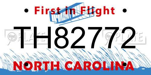 TH82772 North Carolina License Plate