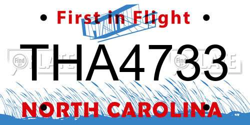 THA4733 North Carolina License Plate