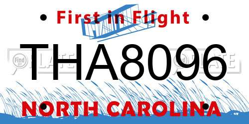 THA8096 North Carolina License Plate