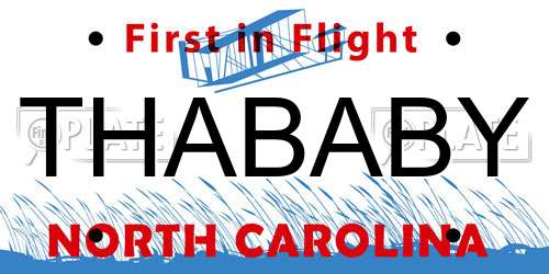 THABABY North Carolina License Plate