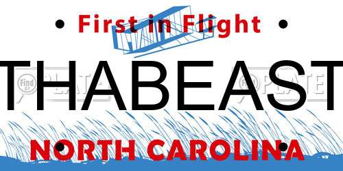 THABEAST North Carolina License Plate