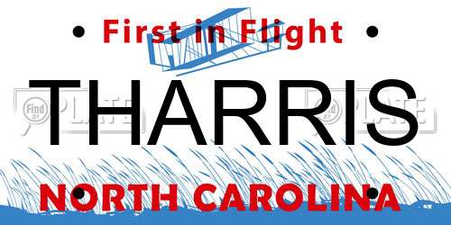 THARRIS North Carolina License Plate