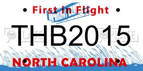 THB2015 North Carolina License Plate
