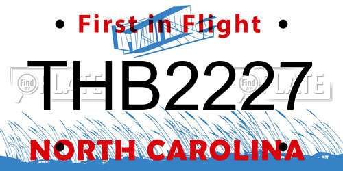 THB2227 North Carolina License Plate