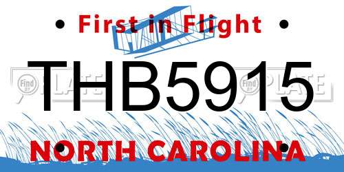 THB5915 North Carolina License Plate