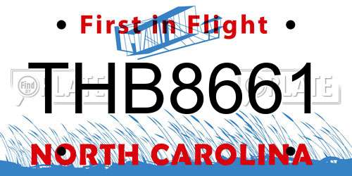 THB8661 North Carolina License Plate