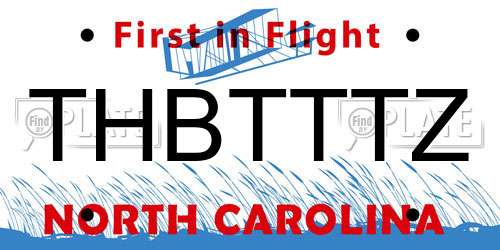 THBTTTZ North Carolina License Plate