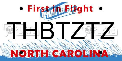 THBTZTZ North Carolina License Plate