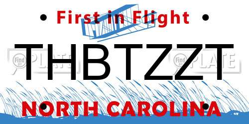 THBTZZT North Carolina License Plate