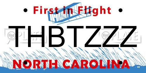 THBTZZZ North Carolina License Plate