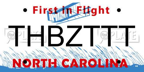 THBZTTT North Carolina License Plate