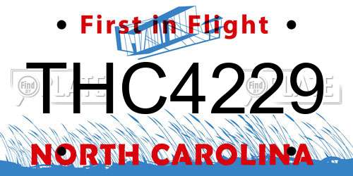 THC4229 North Carolina License Plate