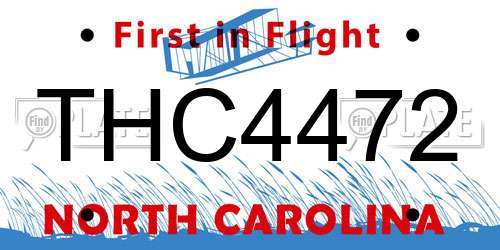 THC4472 North Carolina License Plate