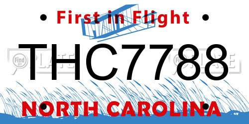 THC7788 North Carolina License Plate