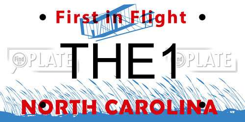 THE1 North Carolina License Plate