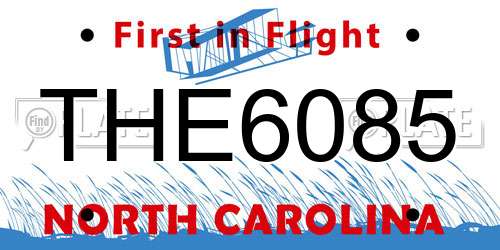 THE6085 North Carolina License Plate