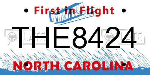 THE8424 North Carolina License Plate