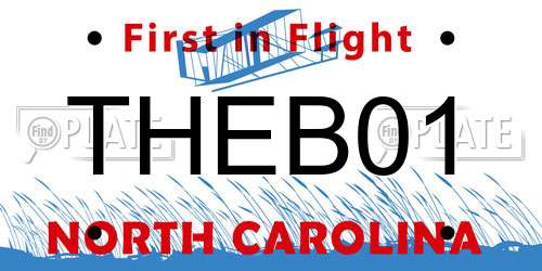 THEB01 North Carolina License Plate