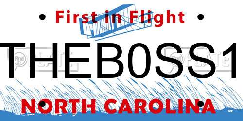 THEB0SS1 North Carolina License Plate