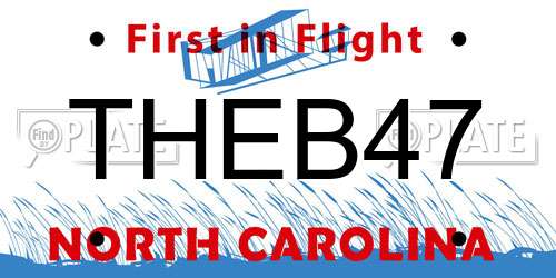 THEB47 North Carolina License Plate