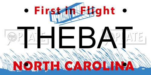 THEBAT North Carolina License Plate