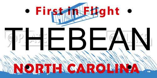 THEBEAN North Carolina License Plate