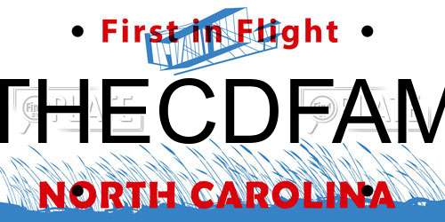 THECDFAM North Carolina License Plate