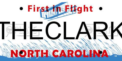 THECLARK North Carolina License Plate