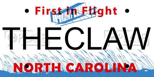 THECLAW North Carolina License Plate