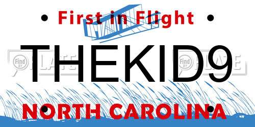 THEKID9 North Carolina License Plate