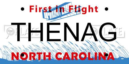 THENAG North Carolina License Plate