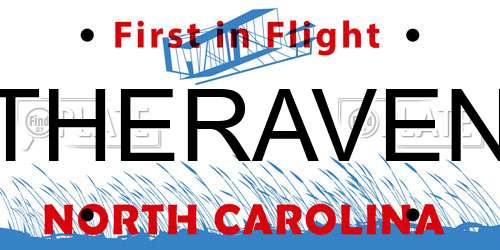 THERAVEN North Carolina License Plate