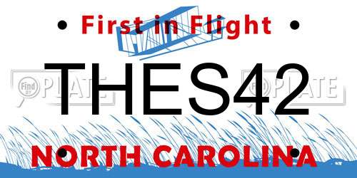 THES42 North Carolina License Plate