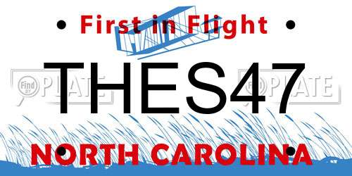 THES47 North Carolina License Plate