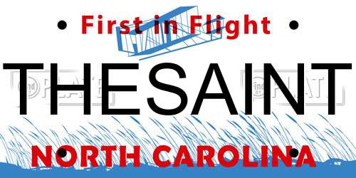 THESAINT North Carolina License Plate