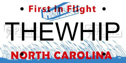 THEWHIP North Carolina License Plate