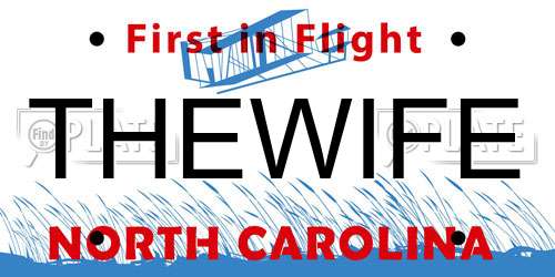 THEWIFE North Carolina License Plate