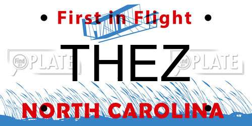THEZ North Carolina License Plate