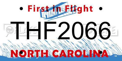 THF2066 North Carolina License Plate