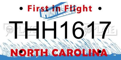 THH1617 North Carolina License Plate