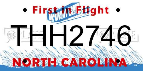 THH2746 North Carolina License Plate