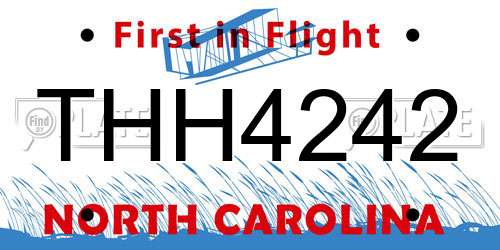 THH4242 North Carolina License Plate