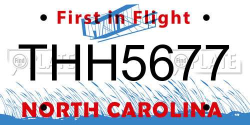 THH5677 North Carolina License Plate
