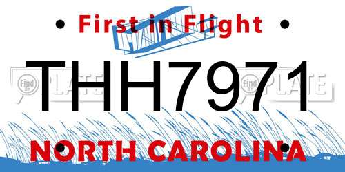 THH7971 North Carolina License Plate
