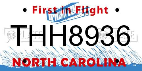 THH8936 North Carolina License Plate