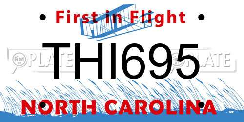 THI695 North Carolina License Plate